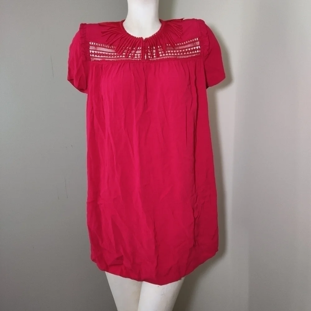 Maje Riseta Embellished Mini Dress Raspberry Red 2 - Picture 2 of 7